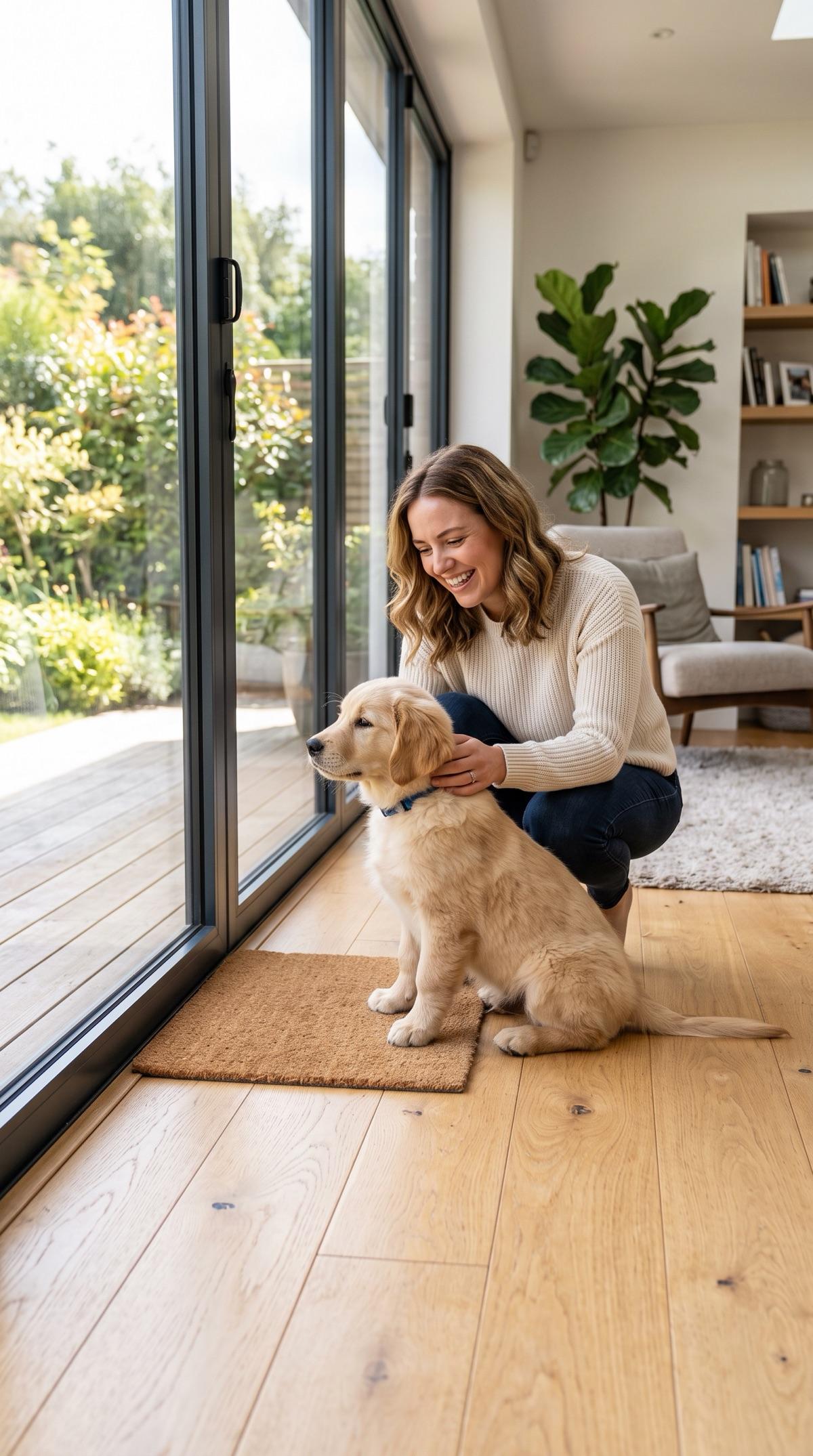 Puppry app interface showing puppy training features on iPhone